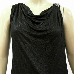 JONES NEW YORK BLACK METALLIC SLEEVELESS TOP
